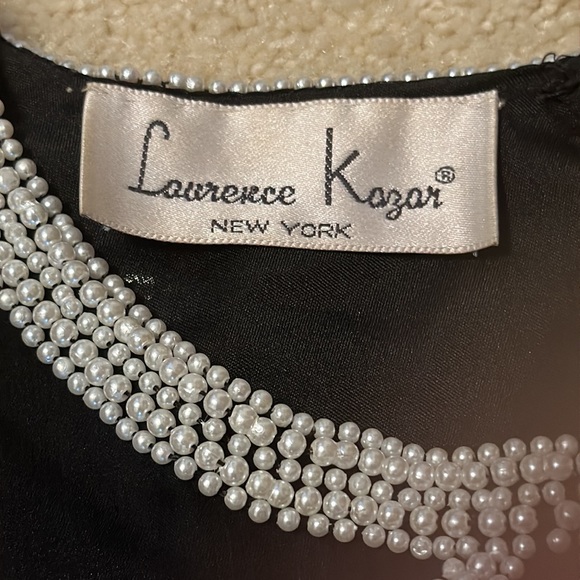 Vintage Lawrence Kazar faux pear and sequin beaded top long back zipper … - Picture 4 of 14